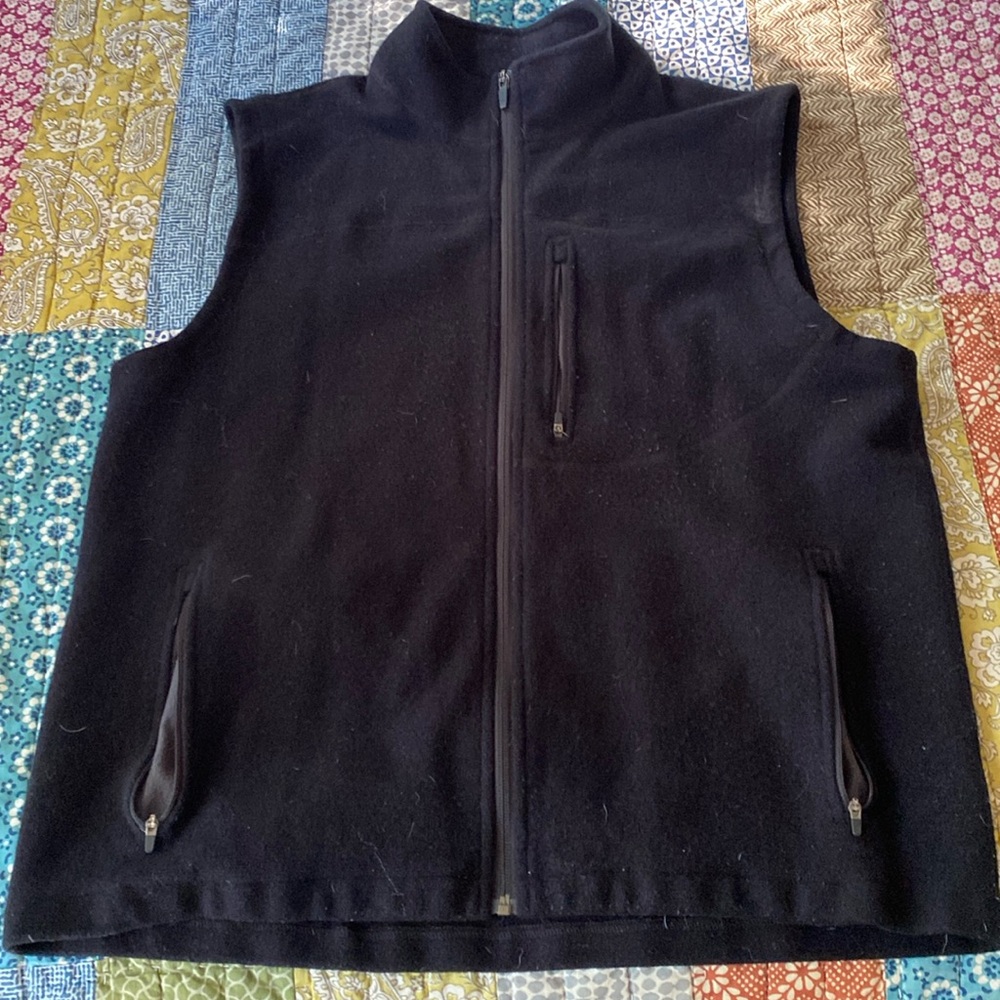 Men's Ibex black wool vest XXL